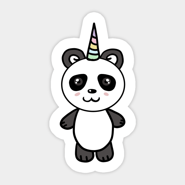 Cute Panda Bear Unicorn Lover Sticker by logiamerch